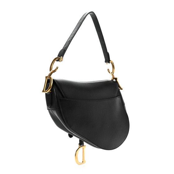 Saddle Bag Grained Calfskin Black - RELAVISH