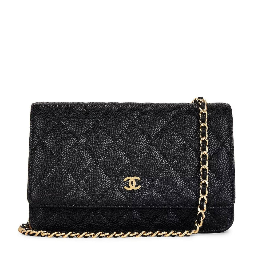 Wallet On Chain Quilted Caviar WOC - RELAVISH