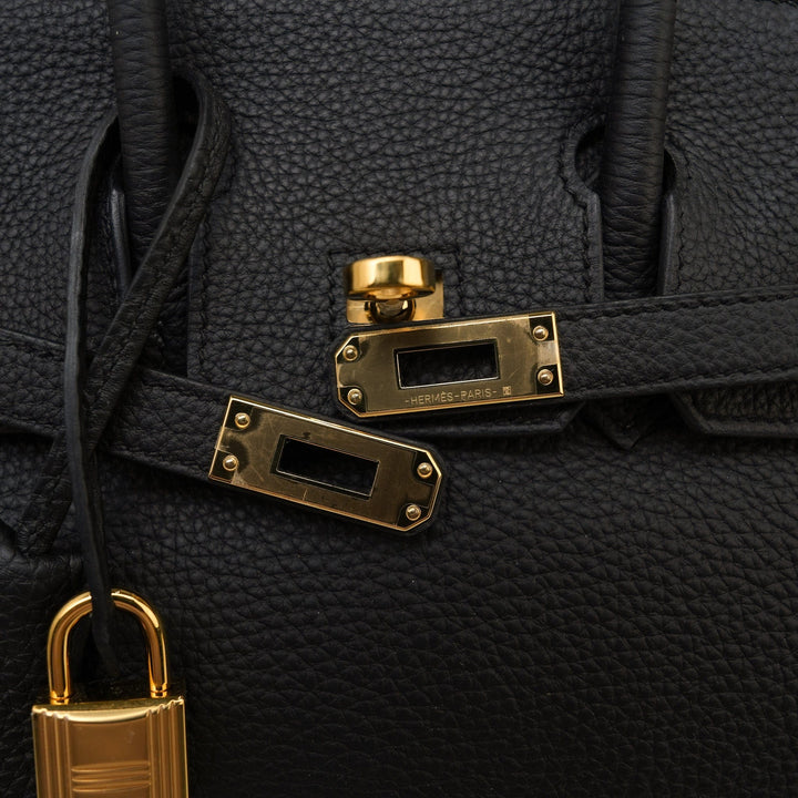 Birkin 25 Black Togo Gold Hardware K Stamp