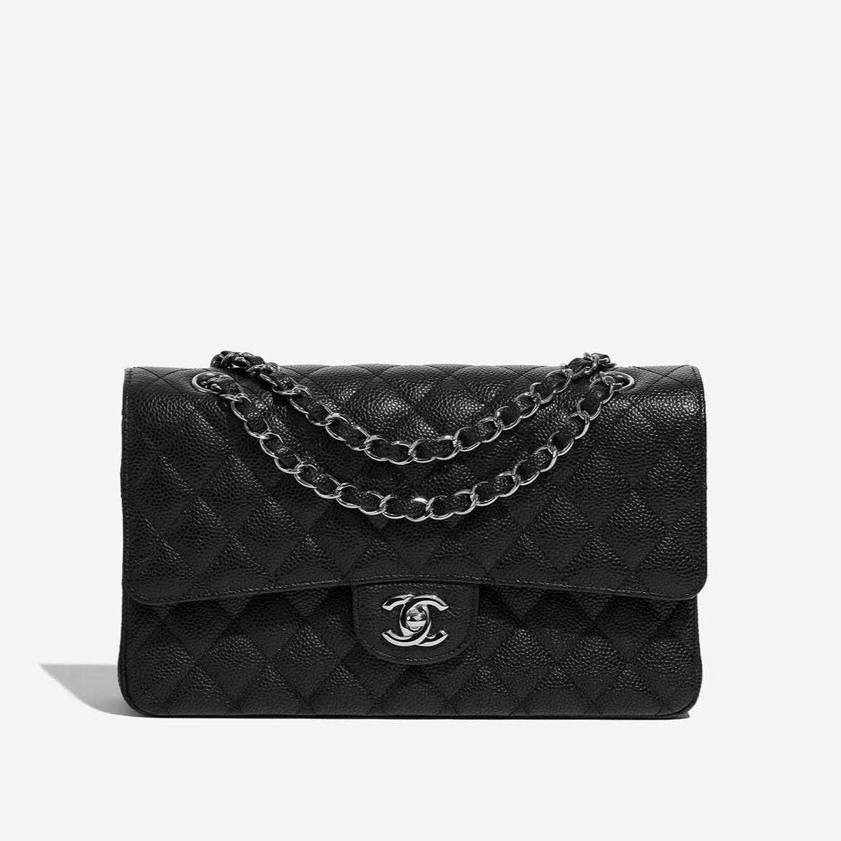 Classic Double Flap Bag Quilted Caviar Medium SHW