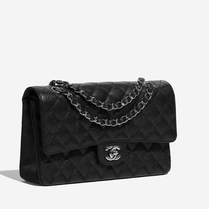 Classic Double Flap Bag Quilted Caviar Medium