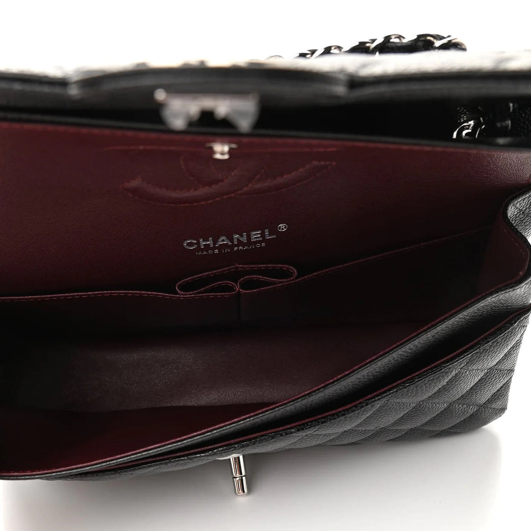 Classic Double Flap Bag Quilted Caviar Medium