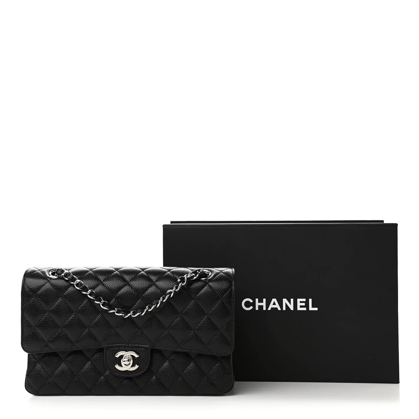 Classic Double Flap Bag Quilted Caviar Medium SHW