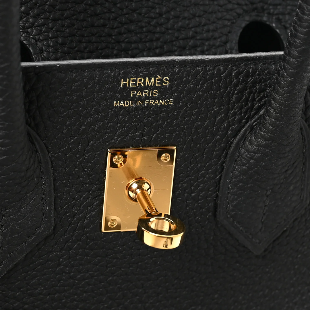 Birkin 25 Black Togo Gold Hardware K Stamp