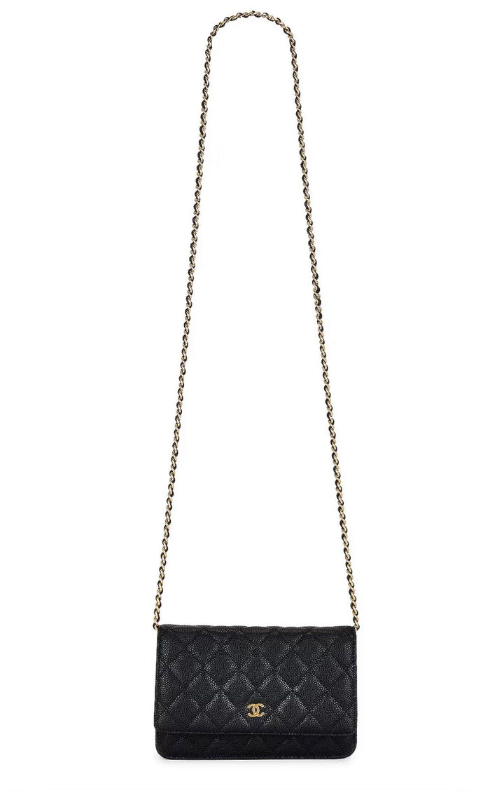 Wallet On Chain Quilted Caviar WOC - RELAVISH