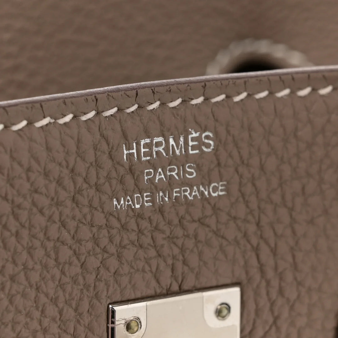 Birkin 25 Etoupe Togo Palladium Hardware