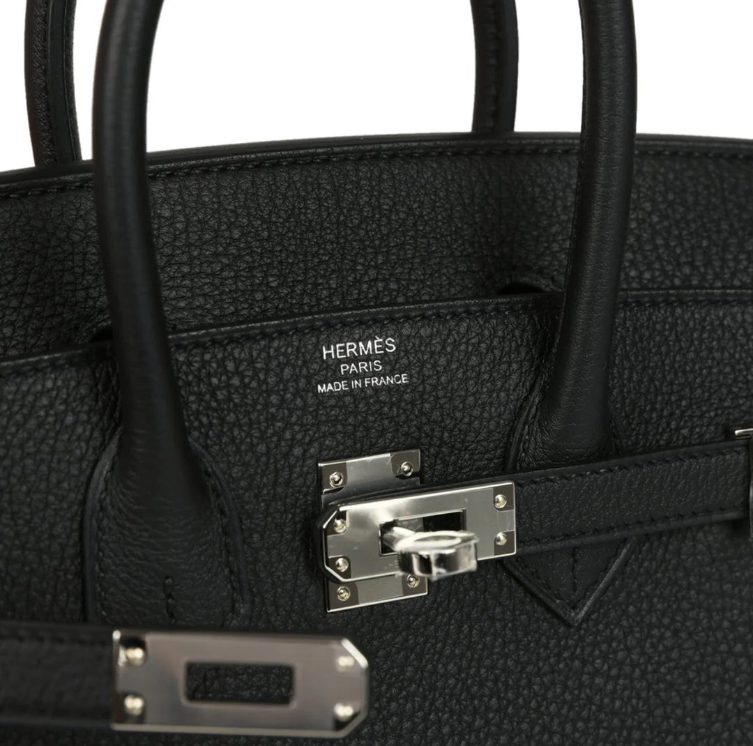 Birkin 25 Black Togo Palladium Hardware W Stamp