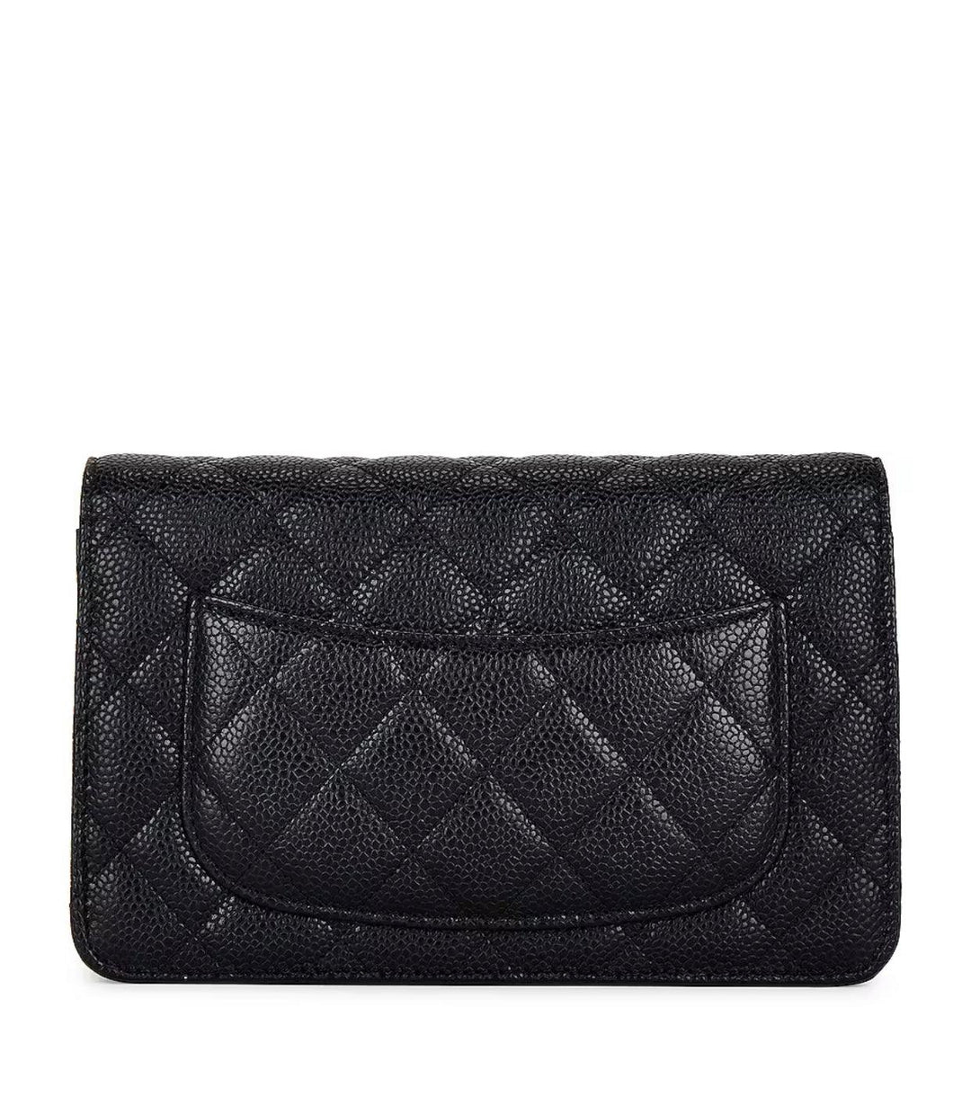 Wallet On Chain Quilted Caviar WOC - RELAVISH