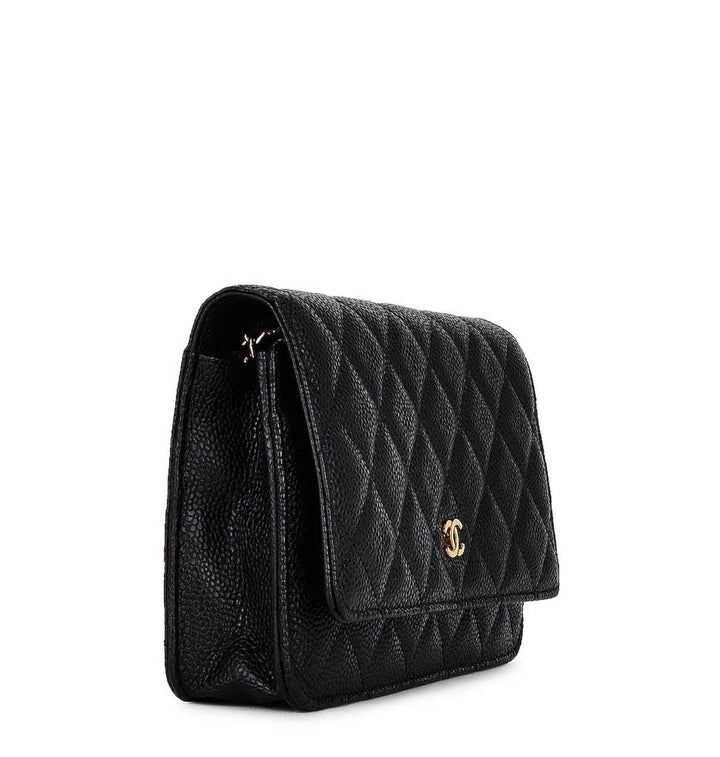 Wallet On Chain Quilted Caviar WOC - RELAVISH