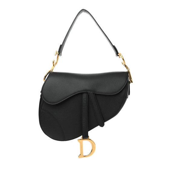 Saddle Bag Grained Calfskin Black - RELAVISH