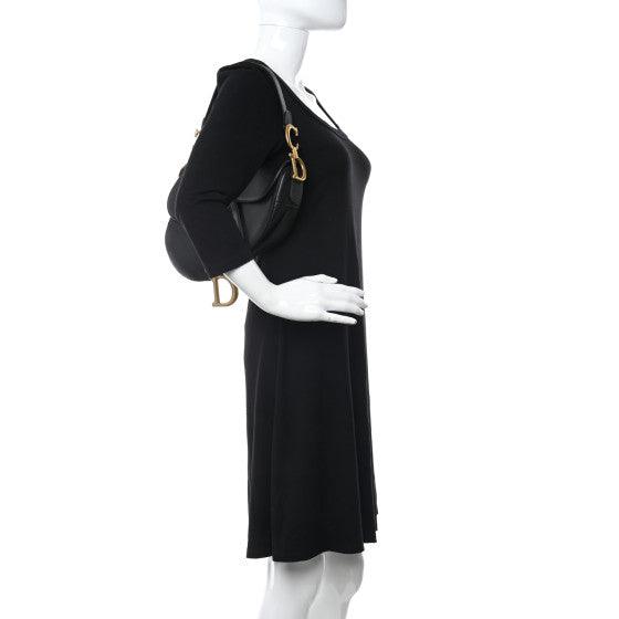 Saddle Bag Grained Calfskin Black - RELAVISH