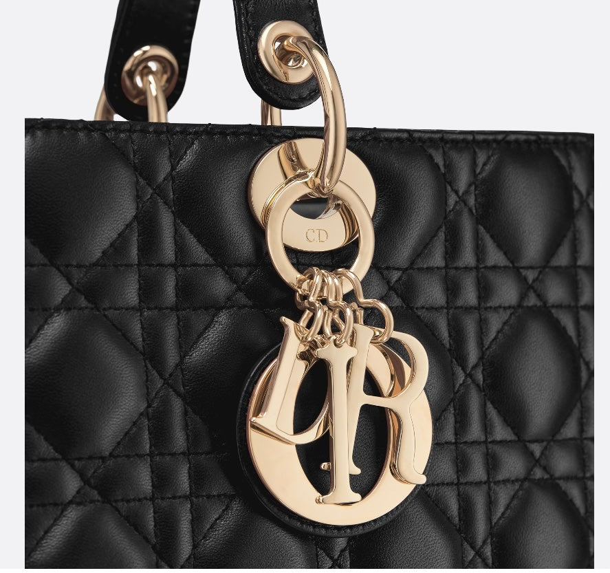 Large Lady Bag Black Cannage Lambskin