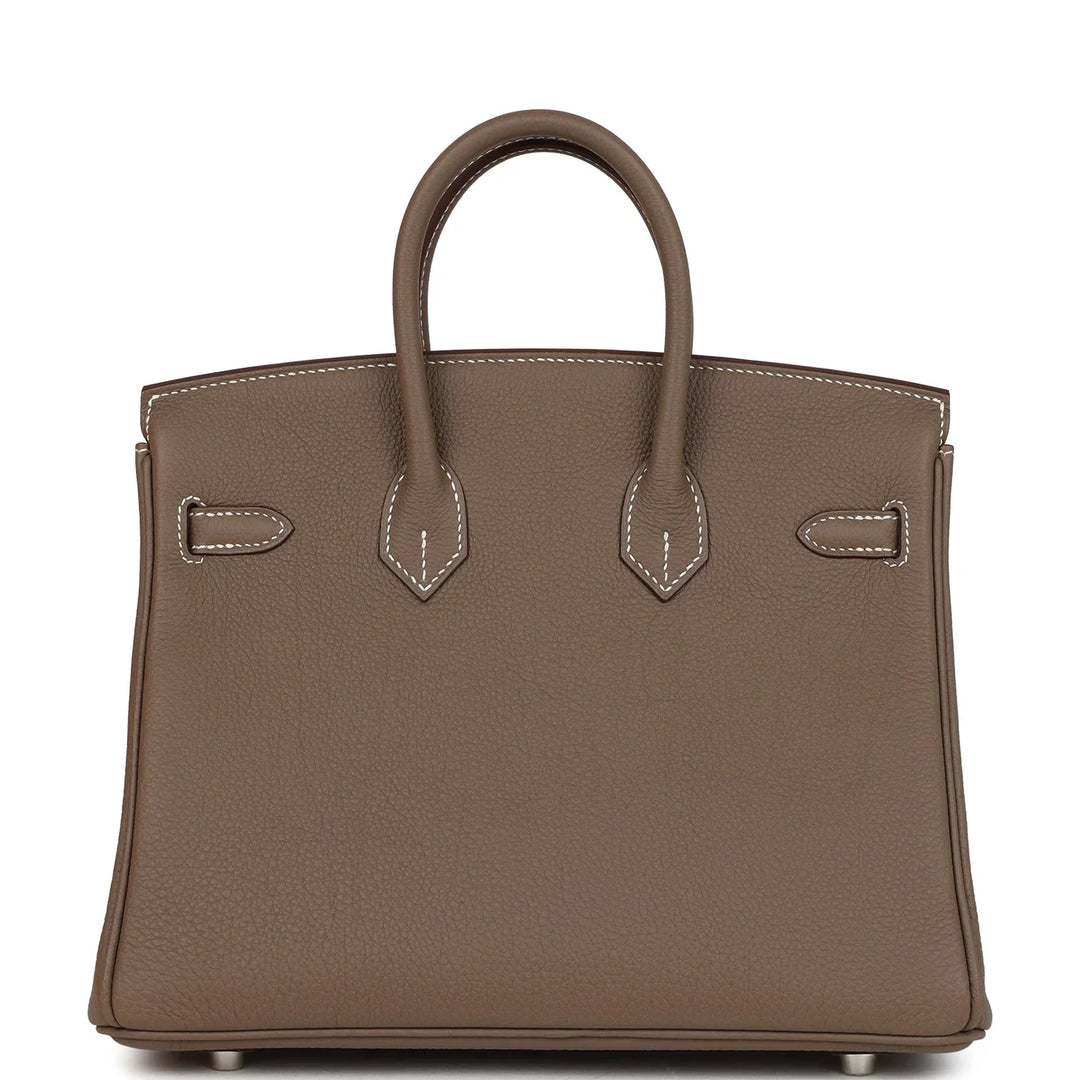 Birkin 25 Etoupe Togo Palladium Hardware