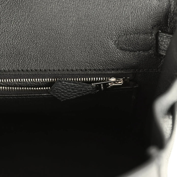 Birkin 25 Black Togo Brushed Palladium Hardware K Stamp