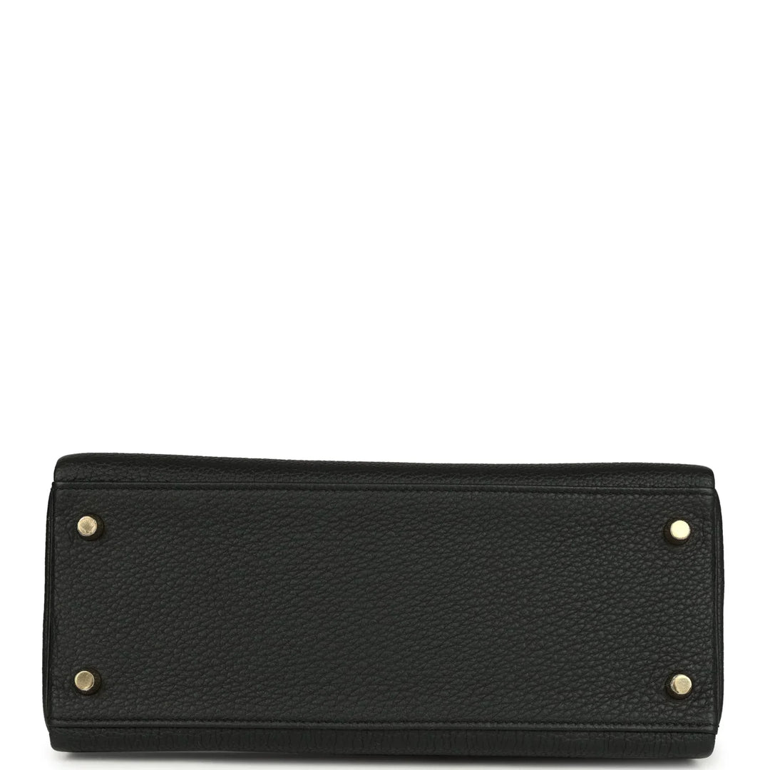 Kelly Retourne 28 Black Togo Gold Hardware