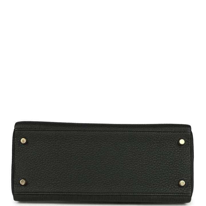 Kelly Retourne 28 Black Togo Gold Hardware