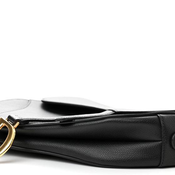 Saddle Bag Grained Calfskin Black - RELAVISH