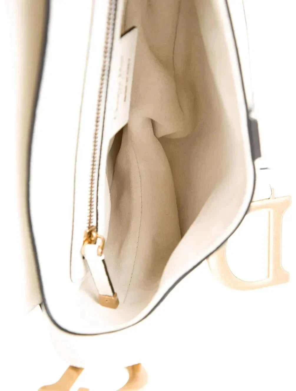 Saddle Bag Grained Calfskin White - RELAVISH