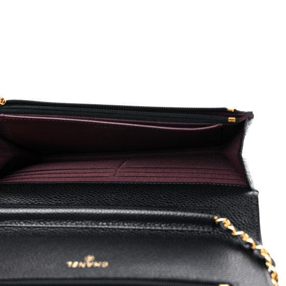 Wallet On Chain Quilted Caviar WOC - RELAVISH