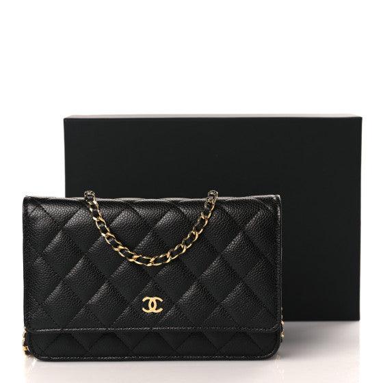 Wallet On Chain Quilted Caviar WOC - RELAVISH