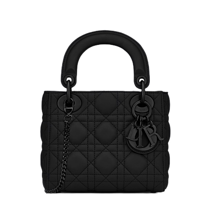 Ultra Matte Calfskin Cannage Mini Lady Bag Black