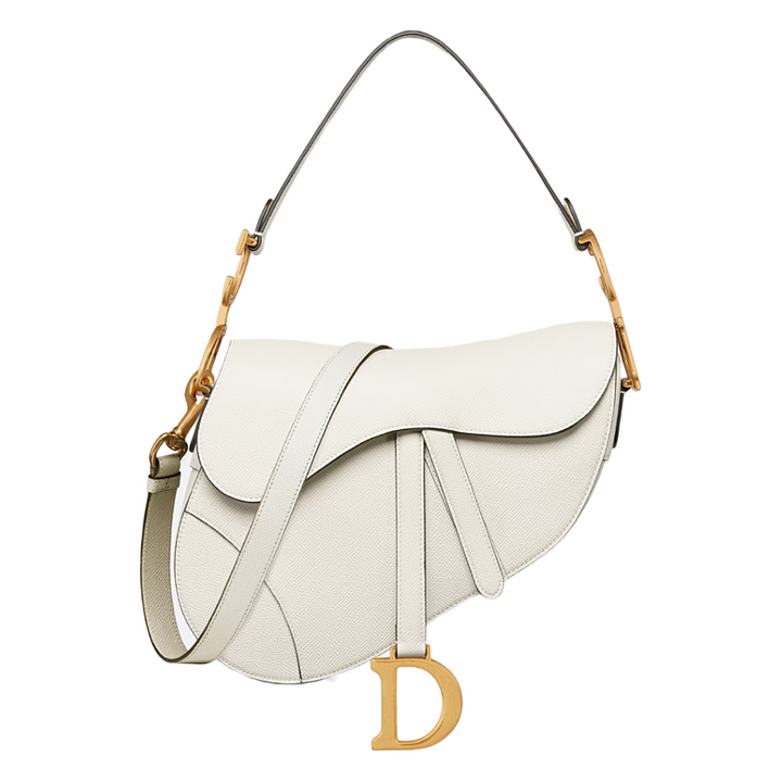 Saddle Bag Latte Grained Calfskin with Strap