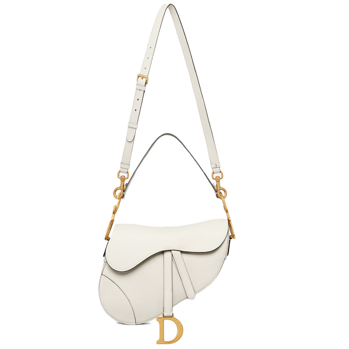 Saddle Bag Latte Grained Calfskin with Strap