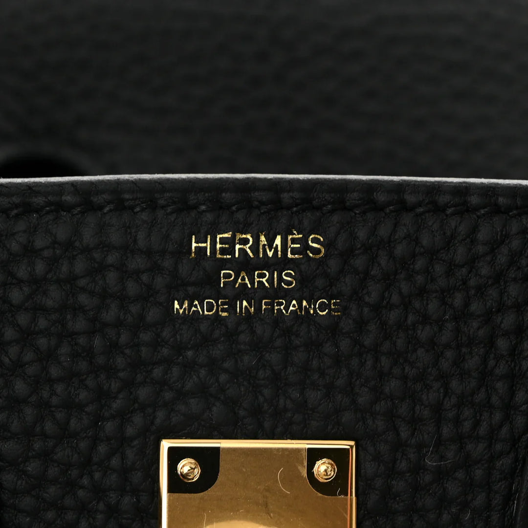 Birkin 25 Black Togo Gold Hardware K Stamp