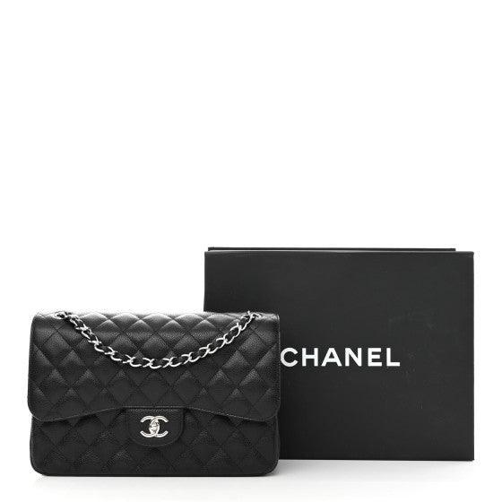 Chanel Classic Double Flap Bag Quilted Caviar Jumbo -