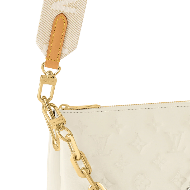 Louis Vuitton Lambskin Embossed Monogram Coussin PM Cream - My Luxe Bag