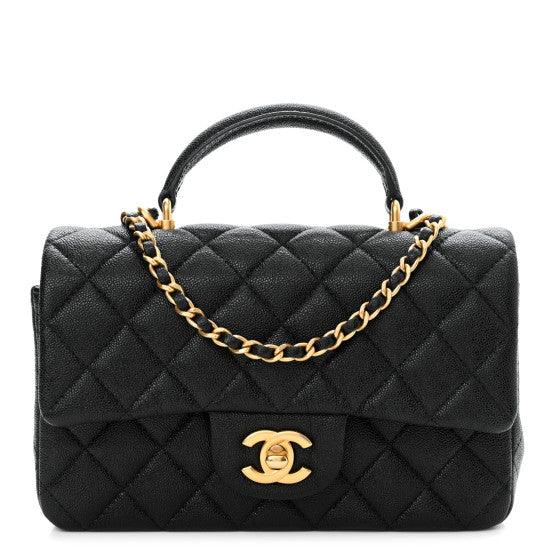 Chanel Classic Flap Bag Quilted Caviar Mini Top Handle - My Luxe Bag