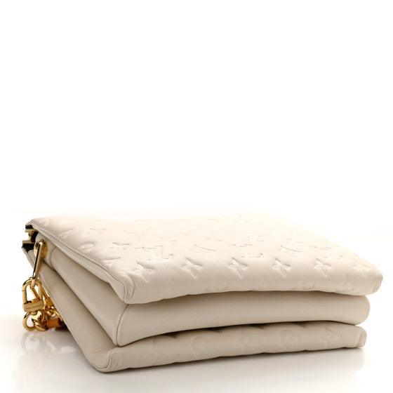 Louis Vuitton Lambskin Embossed Monogram Coussin PM Cream - My Luxe Bag