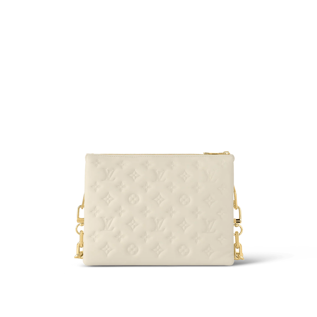 Louis Vuitton Lambskin Embossed Monogram Coussin PM Cream - My Luxe Bag