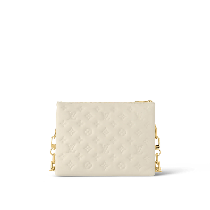 Louis Vuitton Lambskin Embossed Monogram Coussin PM Cream - My Luxe Bag
