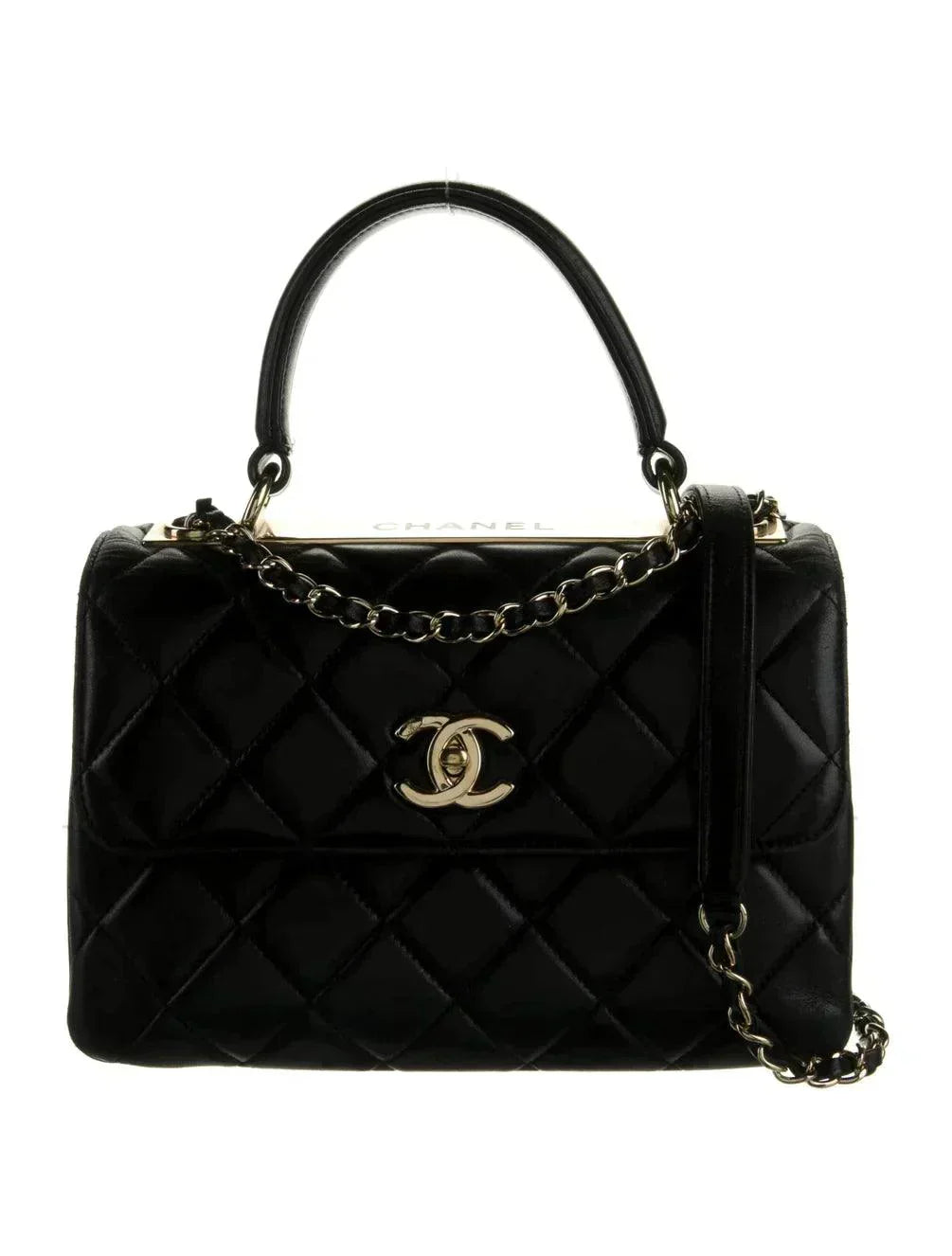 Chanel Trendy CC Dual Handle Flap Bag Quilted Lambskin Small -