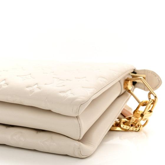 Louis Vuitton Lambskin Embossed Monogram Coussin PM Cream - My Luxe Bag