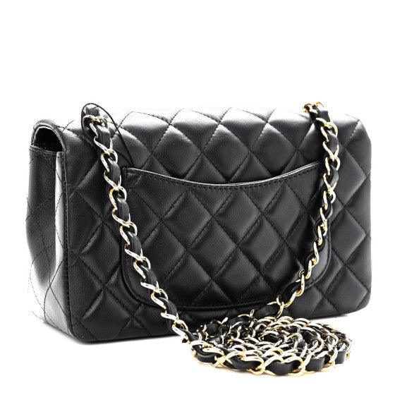 Chanel Quilted Lambskin Mini Rectangular Flap Black - My Luxe Bag