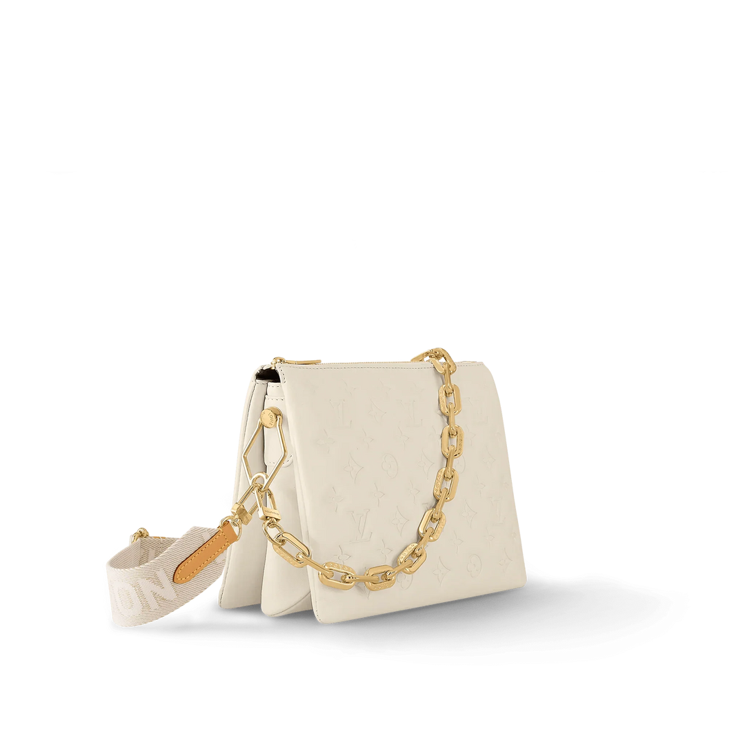 Louis Vuitton Lambskin Embossed Monogram Coussin PM Cream - My Luxe Bag