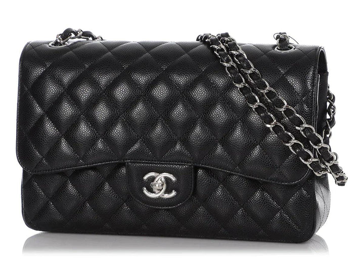 Chanel Classic Double Flap Bag Quilted Caviar Jumbo -