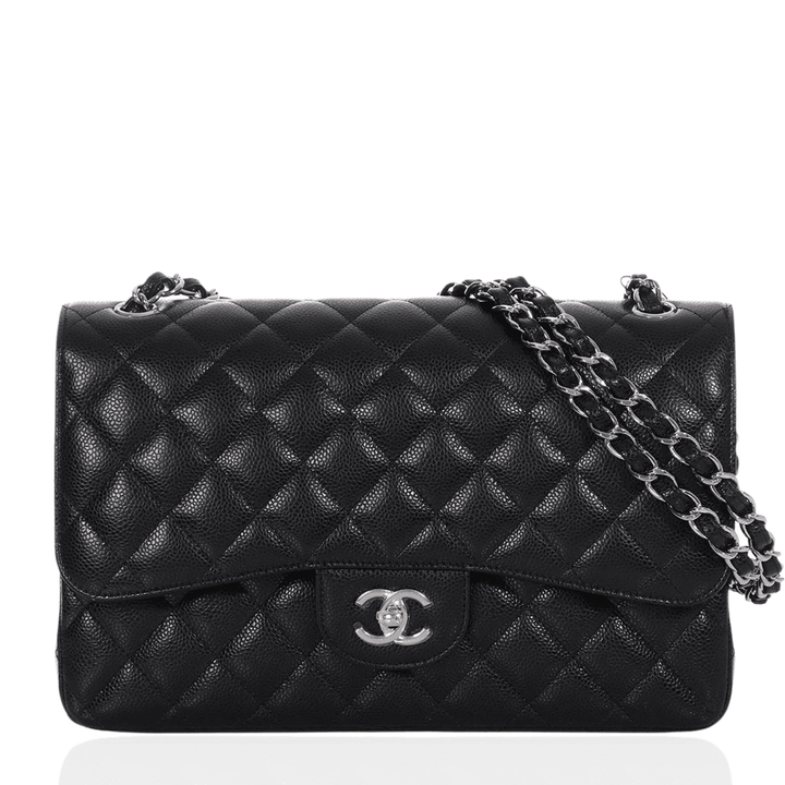Chanel Classic Double Flap Bag Quilted Caviar Jumbo -