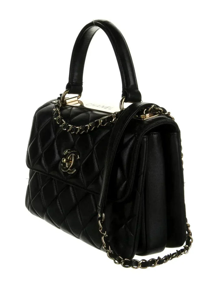 Chanel Trendy CC Dual Handle Flap Bag Quilted Lambskin Small -