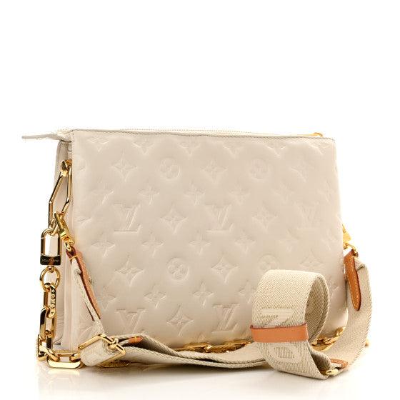 Louis Vuitton Lambskin Embossed Monogram Coussin PM Cream - My Luxe Bag