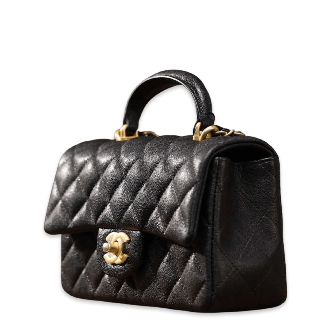 Chanel Classic Flap Bag Quilted Caviar Mini Top Handle - My Luxe Bag