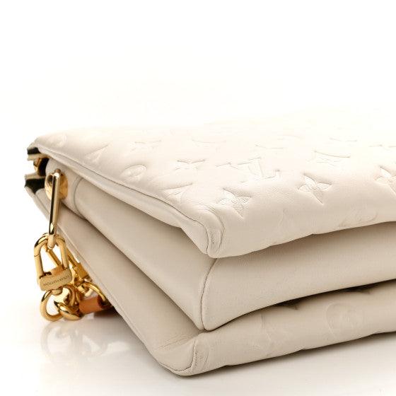 Louis Vuitton Lambskin Embossed Monogram Coussin PM Cream - My Luxe Bag