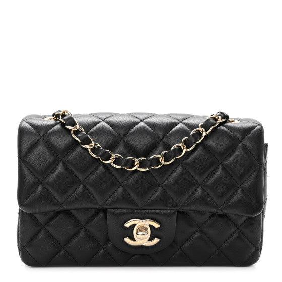 Chanel Quilted Lambskin Mini Rectangular Flap Black - My Luxe Bag